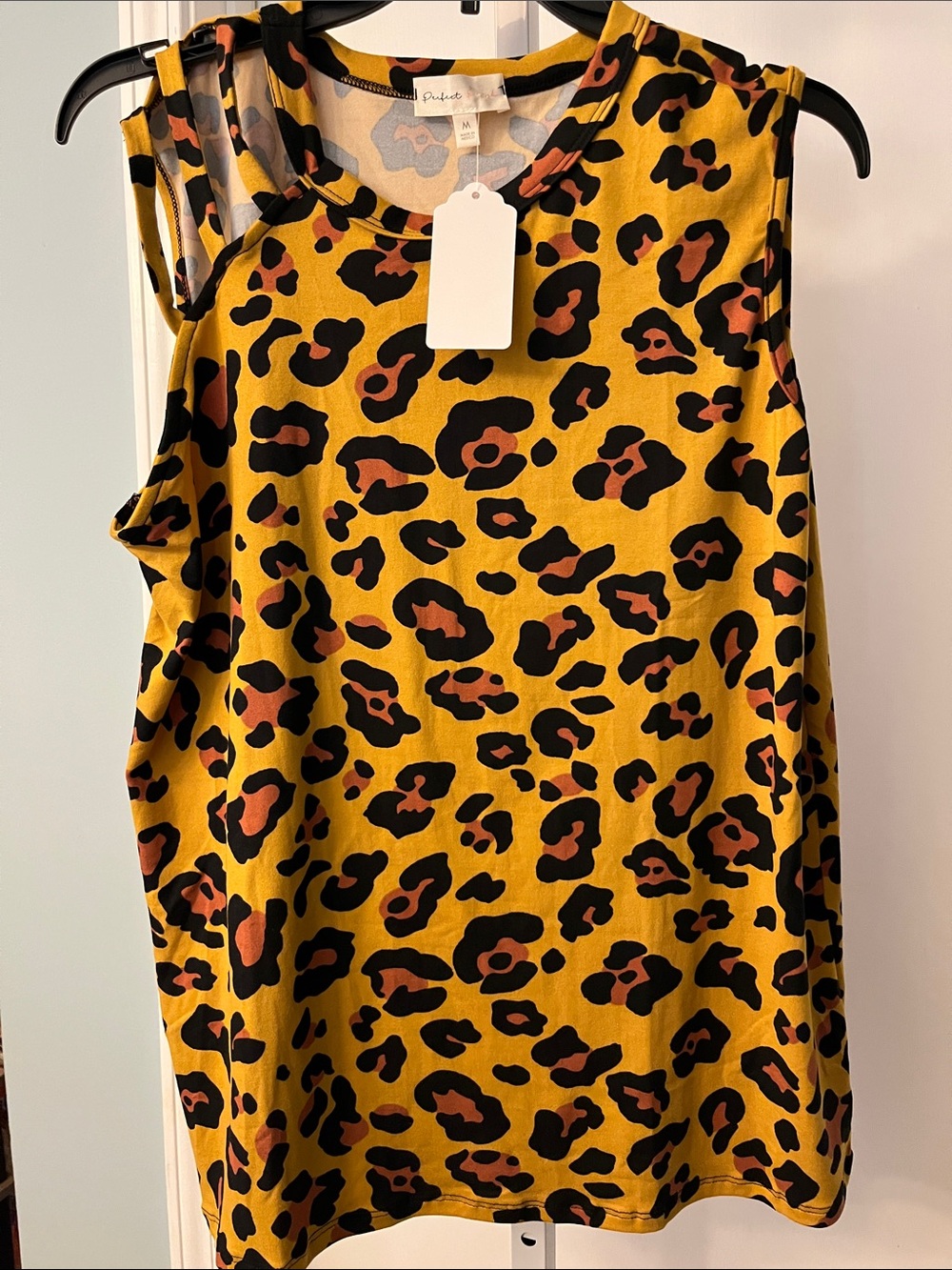 Leopard-Print Mustard Tank Top by Pulled
